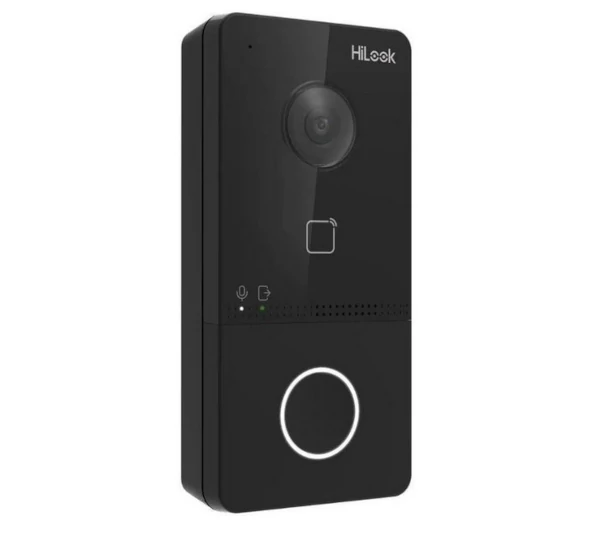 Kit videointerfon Hikvision HiLook VI-K43P 2MP ecran 7 inch Wi-Fi 2.4GHz PoE IR 3m slot card montare aparenta IP65 - imagine 3