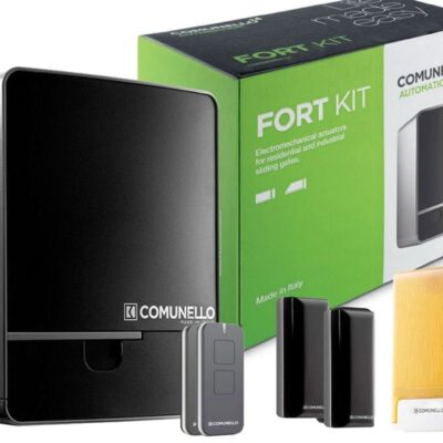 Kit automatizare poarta culisanta Comunello Fort 400 24V, 2 telecomenzi, placa de comanda HP