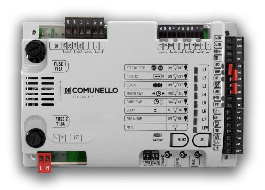Kit automatizare poarta culisanta Comunello Fort 400 24V, 2 telecomenzi, placa de comanda HP - imagine 2